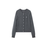 Women's Wool-Blend Knit Cardigan with Contrast Accents